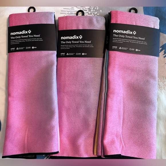 Nomadix yoga mat towel 30” x 72.5” pink/yellow/blue - Picture 4 of 4